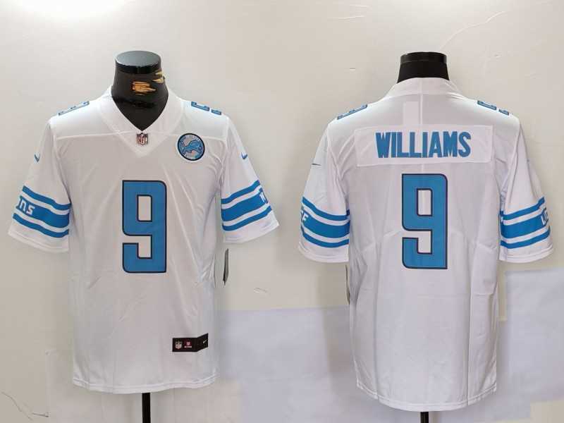 Men%27s Detroit Lions #9 Jameson Williams White With Patch Vapor Untouchable Limited Stitched Jersey->detroit lions->NFL Jersey